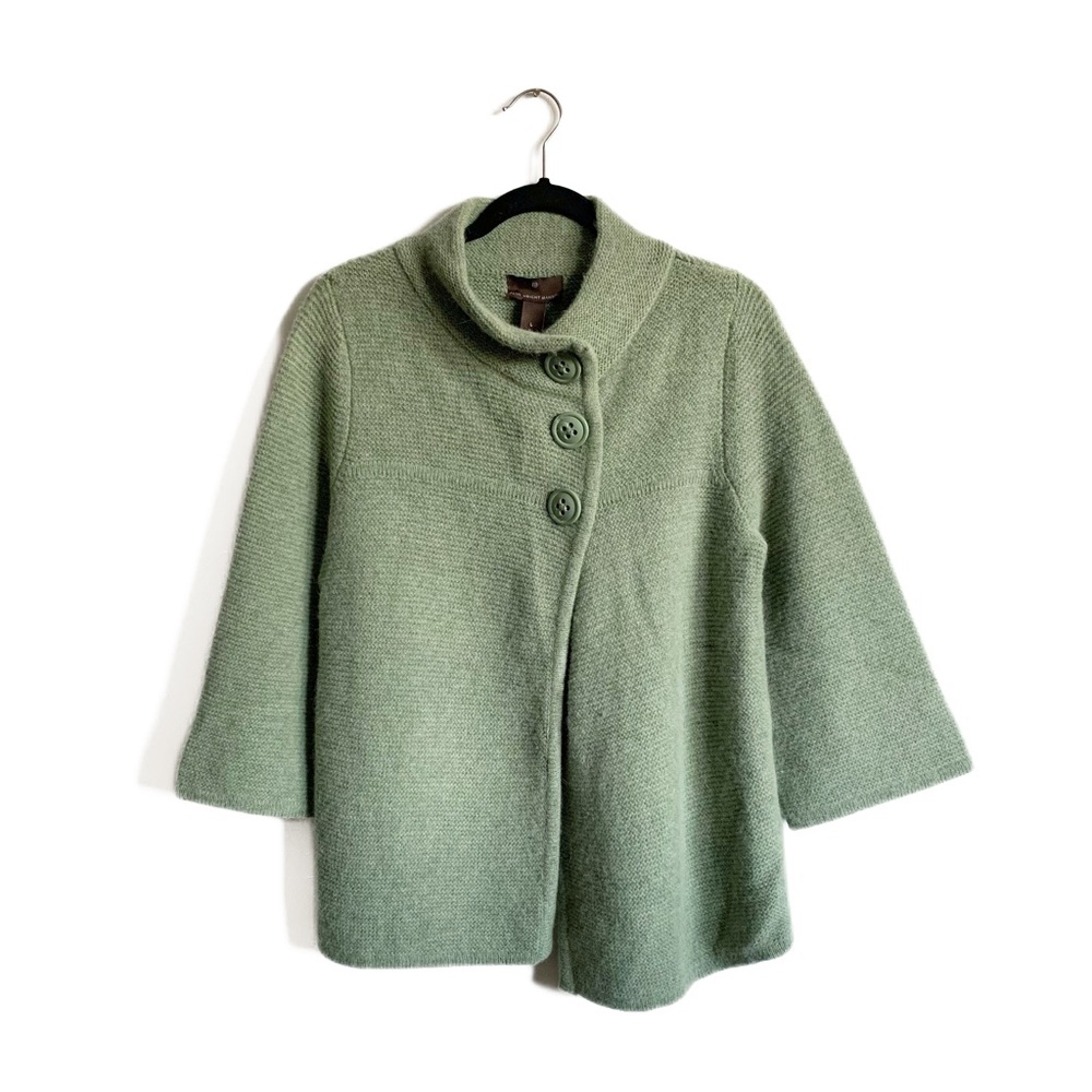 NWT Fenn Wright Manson Lambswool Angora Cardigan Sweater Green